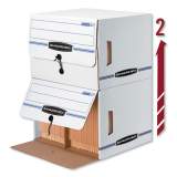 Bankers Box SIDE-TAB Storage Boxes, Letter Files, White/Blue, 12/Carton (00061)