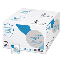 Double Layer Toilet Tissue, Pure Cellulose, Septic Safe, 1-Ply, White, 500 Sheets/Roll, 96 Rolls/Carton (410010)