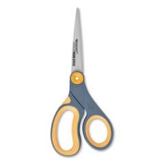 Westcott Non-Stick Titanium Bonded Scissors, 8" Long, 3.25" Cut Length, Gray/Yellow Straight Handle (14849)