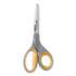 Westcott Titanium Bonded Scissors, 8" Long, 3.5" Cut Length, Gray/Yellow Straight Handle (13529)