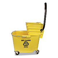 Side-Press Squeeze Wringer/Plastic Bucket Combo, 12 to 32 oz, Yellow (6Y26353Y)