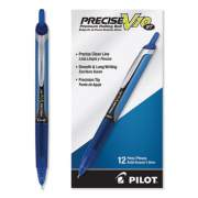 Pilot Precise V10RT Roller Ball Pen, Retractable, Bold 1 mm, Blue Ink, Blue Barrel, Dozen (13453)