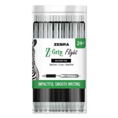 Zebra Z-Grip Flight Ballpoint Pen, Retractable, Bold 1.2 mm, Black Ink, Black Barrel (20924)