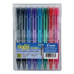 Pilot FriXion Clicker Erasable Gel Pen, Retractable, Extra-Fine 0.5 mm, Assorted Ink and Barrel Colors, 8/Pack (13573)