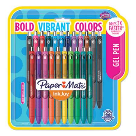 Paper Mate InkJoy Gel Pen, Retractable, Medium 0.7 mm, Assorted Ink and Barrel Colors, 22/Pack (2062225)