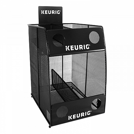 K-Cup Pod Wire Mesh Display Rack 4-Sleeve, 11 x 14 x 15.4, Black (7582)