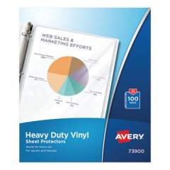 Avery Top-Load Vinyl Sheet Protectors, Heavy Gauge, Letter, Clear, 100/Box (73900)