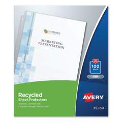 Avery Top-Load Recycled Polypropylene Sheet Protector, Clear, 100/Box (75539)