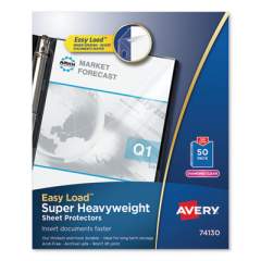Avery Top-Load Poly Sheet Protector, Super Heavy Gauge, Letter, Diamond Clear, 50/Box (74130)