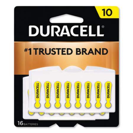 Duracell Hearing Aid Battery, #10, 16/Pack (DA10B16ZM10)