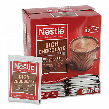 Hot Cocoa Mix, Rich Chocolate, 0.71 oz Packets, 50/Box (25485)