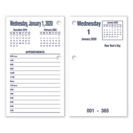 AbilityOne 7510016648814 SKILCRAFT DAYMAX Type II Calendar Pad, 6 x 3.5, White/Blue Sheets, 12-Month (Jan to Dec): 2022 (6649513)