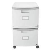 Storex Two-Drawer Mobile Filing Cabinet, 2 Legal/Letter-Size File Drawers, Gray, 14.75" x 18.25" x 26" (61310B01C)