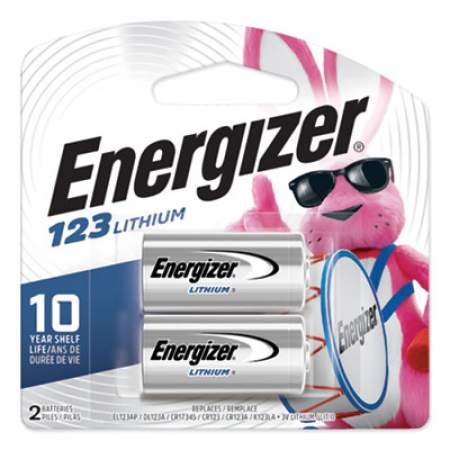 Energizer 123 Lithium Photo Battery, 3 V, 2/Pack (EL123APB2)