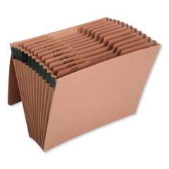 AbilityOne 7530016819290 SKILCRAFT Expanding File Jan-Dec, 9" Expansion, 12 Sections, 1/12-Cut Tab, Letter Size, Brown, Elastic Cord (6819894)