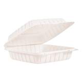 ProPlanet by Dart Hinged Lid Containers, Single Compartment, 9 x 8.8 x 3, White, 150/Carton (90MFPPHT1)