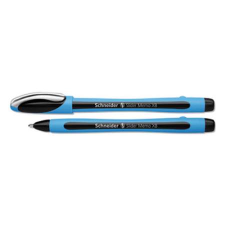 SCHNEIDER SLIDER MEMO XB STICK BALLPOINT PEN, 1.4 MM, BLACK INK, BLUE/BLACK BARREL, 10/BOX (150201)