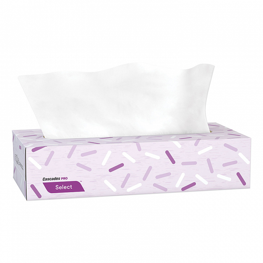 Select Flat Box Facial Tissue, 2-Ply, White, 100 Sheets/Box, 30 Boxes/Carton (F950)