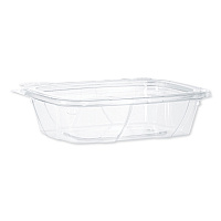 ClearPac SafeSeal Tamper-Resistant, Tamper-Evident Containers, Tall, Flat Lid, 20 oz, Clear, Plastic, 200/Carton (CH20TF)