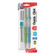 Pentel QUICK CLICK Mechanical Pencil, 0.7 mm, HB (#2.5), Black Lead, Assorted Barrel Colors, 2/Pack (PD217LEBP2)