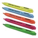 AbilityOne 7520015548211 SKILCRAFT Retractable Highlighter, Assorted Ink Colors, Chisel Tip, Assorted Barrel Colors, 5/Set