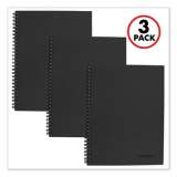 Cambridge Wirebound Business Notebook Plus Pack, 1 Subject, Wide/Legal Rule, Black Cover, 9.5 x 7.25, 80 Sheets, 3/Pack (45012)
