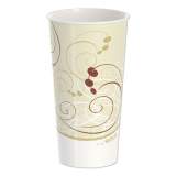 Dart Double Sided Poly Paper Cold Cups, 21 oz, Symphony Design, Tan/Maroon/White, 50/Pack, 20 Packs/Carton (RNP21PSYM)