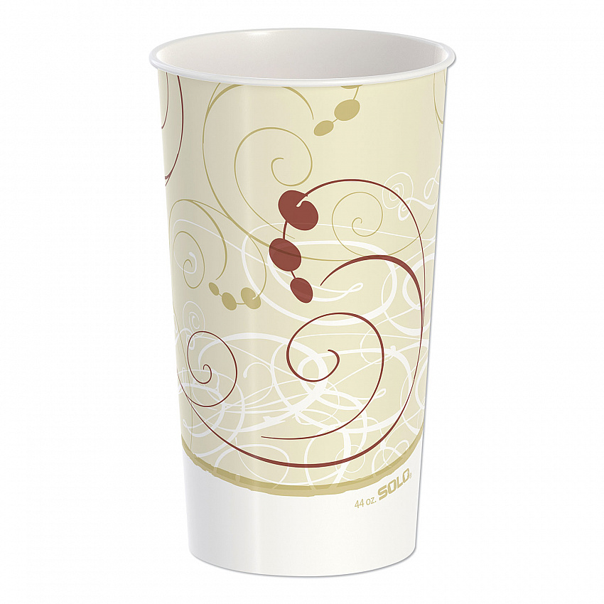 Double Sided Poly Paper Cold Cups, 44 oz, Symphony Design, 40/Pack, 12 Packs/Carton (TPH445PSYM)
