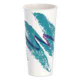 Dart Double Sided Poly Paper Cold Cups, 24 oz, Jazz Design, White/Green/Purple, 50/Pack, 20 Packs/Carton (RP24TPJ)