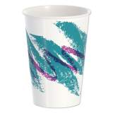 Dart Double Sided Poly Paper Cold Cups, 16 oz, Jazz Design, White/Green/Purple, 50/Pack, 20 Packs/Carton (RNP16PJ)