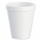 Foam Drink Cups, 8 oz, White, 25/Bag, 40 Bags/Carton (8J8)