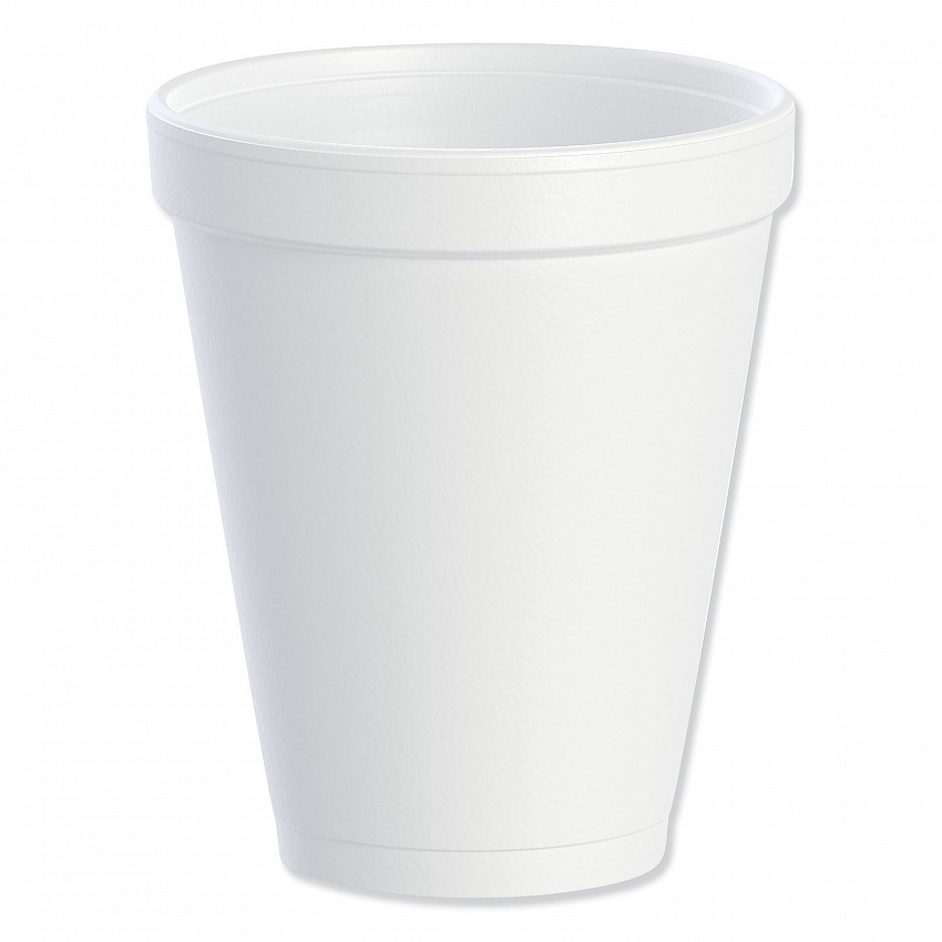 Foam Drink Cups, 10 oz, White, 25/Bag, 40 Bags/Carton (10J10)