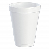 Foam Drink Cups, 12 oz, White, 25/Bag,  40 Bags/Carton (12J12)