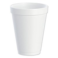 Foam Drink Cups, 12 oz, White, 25/Bag,  40 Bags/Carton (12J12)