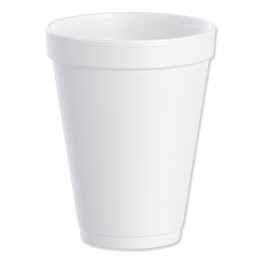 Foam Drink Cups, 12 oz, White, 25/Bag,  40 Bags/Carton (12J12)