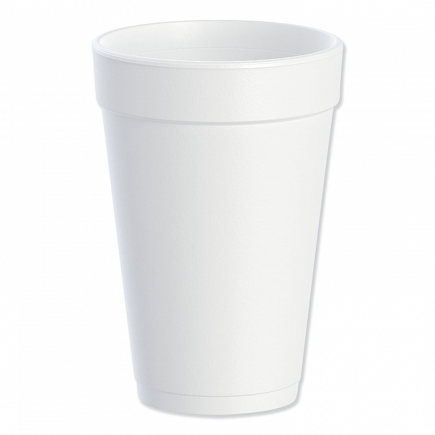 Foam Drink Cups, 16 oz., White, 25/Bag, 40 Bags/Carton (16J16)