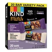 KIND Minis, Salted Caramel and Dark Chocolate Nut/Dark Chocolate Almond and Coconut, 0.7 oz, 20/Pack (27970)