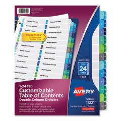 Avery Customizable TOC Ready Index Double Column Multicolor Dividers, 24-Tab, Letter (11321)