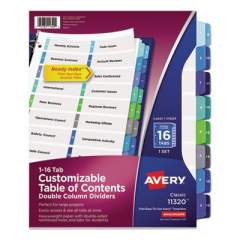 Avery Customizable TOC Ready Index Double Column Multicolor Dividers, 16-Tab, Letter (11320)