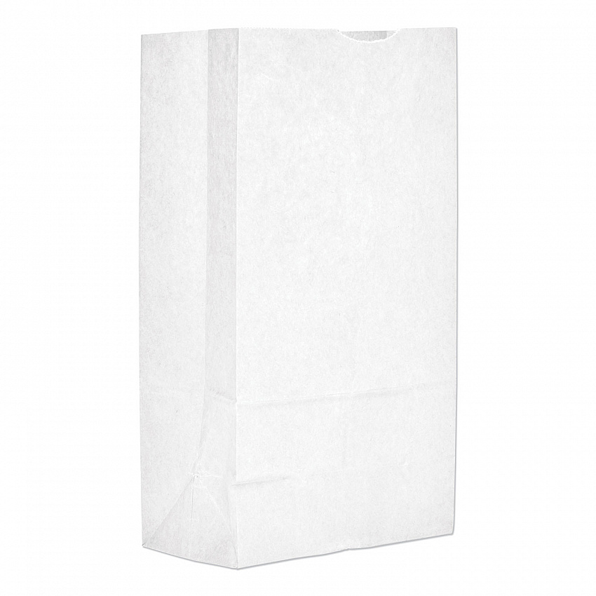 Grocery Paper Bags, 12# Size, 40# Basis Weight, 7" x 4.38" x 13.75", White, 500/Bundle (GW12500)