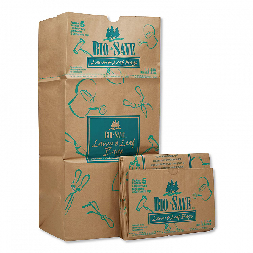 Lawn/Leaf Bags, Self-Standing, Open-Face, 30 gal, 16" x 35", Kraft, 50/Box (RBR30105BO)