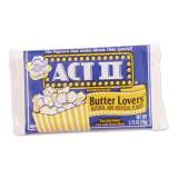 Act II Microwave Popcorn, Butter Lovers, 2.75 oz Bag, 36/Carton (24290389)