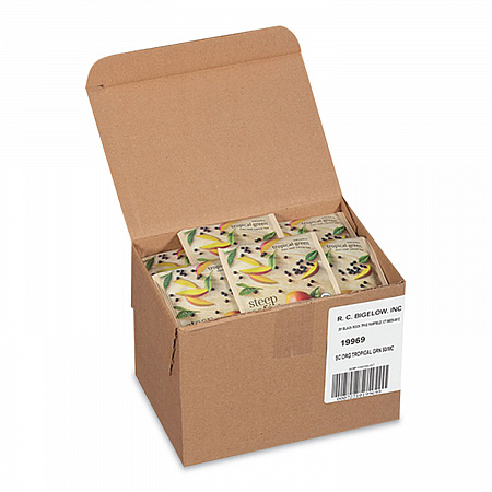 steep Cafe Organic Green Tea, Tropical, 50 Bags/Carton (RCB19969)