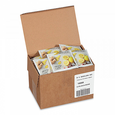steep Cafe Organic Herbal Tea, Lemon Ginger, 50 Bags/Carton (RCB19968)