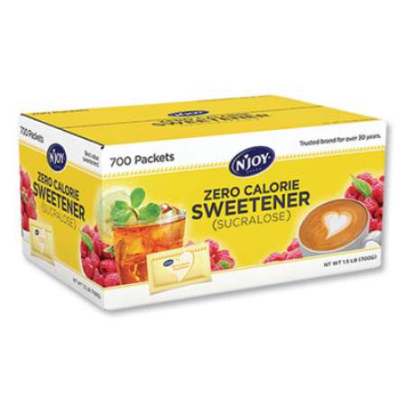 N'Joy Yellow Sucralose Zero Calorie Sweetener Packets, 1 g Packet, 700 Packets/Carton (83531)