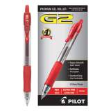 Pilot G2 Premium Gel Pen, Retractable, Extra-Fine 0.5 mm, Red Ink, Smoke Barrel, Dozen (31004)