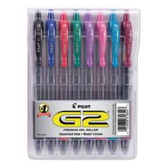 Pilot G2 Premium Gel Pen Convenience Pack, Retractable, Bold 1 mm, Assorted Ink and Barrel Colors, 8/Pack (31654)