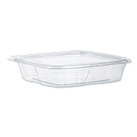 ClearPac SafeSeal Tamper-Resistant/Evident Containers, Flat Lid, 35 oz, Clear, Plastic, 100/Bag, 2 Bags/Carton (CH35DEF)