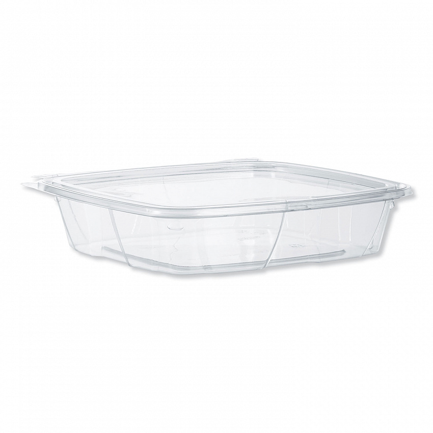 ClearPac SafeSeal Tamper-Resistant/Evident Containers, Flat Lid, 35 oz, Clear, Plastic, 100/Bag, 2 Bags/Carton (CH35DEF)