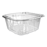 ClearPac SafeSeal Tamper-Resistant/Evident Containers, Flat Lid, 64 oz, Clear, Plastic, 100/Bag, 2 Bags/Carton (CH64DEF)